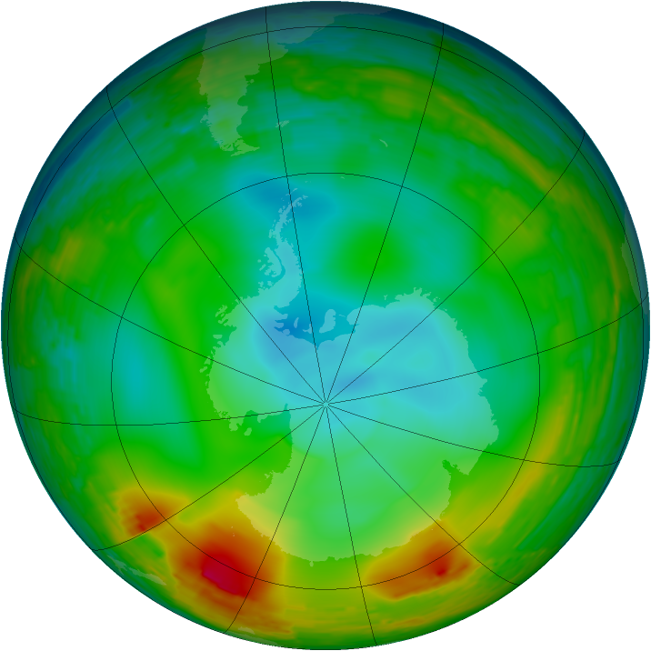 Antarctic ozone map for 08 August 1994